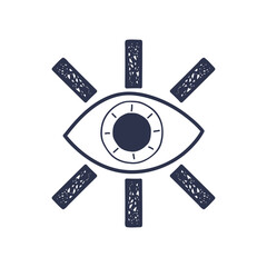 Wall Mural - an eye with radiating lines symbolizes vision, insight, and enlightenment.