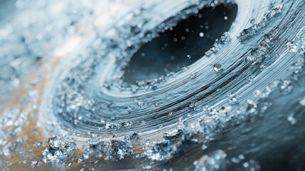 Poster - Mesmerizing Abstract Vortex of Blue Liquid with Sparkling Particles