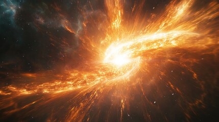Poster - Dramatic cosmic explosion creating a burst of energy and light in deep space
