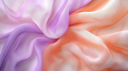 Wall Mural - Delicate soft silky fabric with purple pink and orange colors