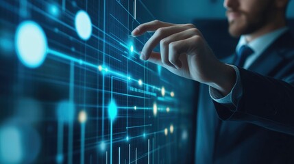 Poster - Interactive Futuristic Interface: A Businessman's Digital Interaction
