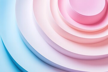 Fototapete - A calming, geometric background with concentric circles in pastel tones, creating a hypnotic flow effect. Soft light gradients radiate outward, with a slightly blurred texture to create a dreamy.