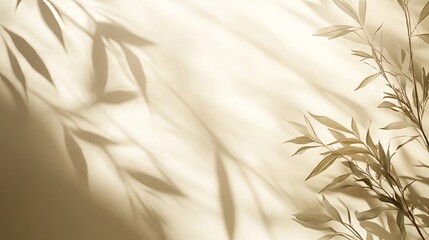 Fototapete - A light beige background with a soft natural gradient and minimal shadows, emphasizing tranquility and simplicity 