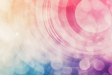 Fototapete - A calming, geometric background with concentric circles in pastel tones, creating a hypnotic flow effect. Soft light gradients radiate outward, with a slightly blurred texture to create a dreamy.