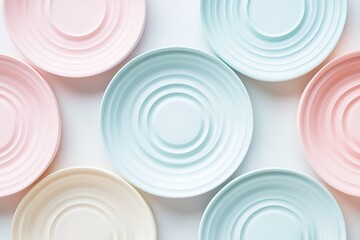 Fototapete - A calming, geometric background with concentric circles in pastel tones, creating a hypnotic flow effect. Soft light gradients radiate outward, with a slightly blurred texture to create a dreamy.