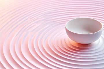 Fototapete - A calming, geometric background with concentric circles in pastel tones, creating a hypnotic flow effect. Soft light gradients radiate outward, with a slightly blurred texture to create a dreamy.