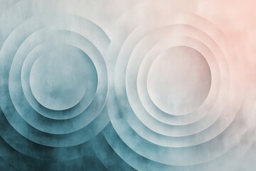 Fototapete - A calming, geometric background with concentric circles in pastel tones, creating a hypnotic flow effect. Soft light gradients radiate outward, with a slightly blurred texture to create a dreamy.