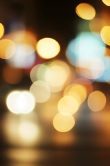 Poster - Vibrant Abstract Bokeh Lights Urban City Nightscape Photography : Generative AI