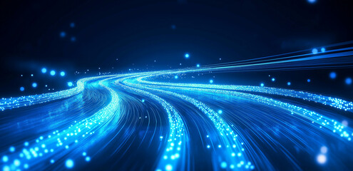 Fototapete - Abstract speed Business Start up launching product with Electric car and city concept Hitech communication concept innovation background, vector design