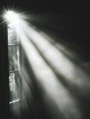Poster - Sunlight rays streaming through a window creating a mystical atmosphere : Generative AI