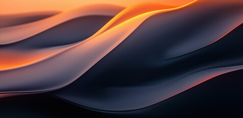 Fototapete - Gold Orange Decorative Waves Design Background