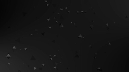 Poster - Dark geometric floating triangle animation, grey background