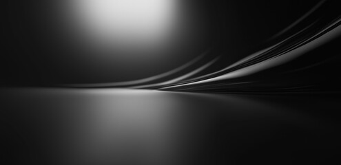 Fototapete - Abstract dark grey smoke waves background. Monochrome smooth design