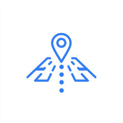 Fototapete - GPS Navigation Icon Road Intersection Location Pin