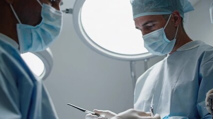 Poster - Skilled surgical team performing delicate medical procedure using advanced technology in sterile operating room, demonstrating professional expertise and collaborative patient care