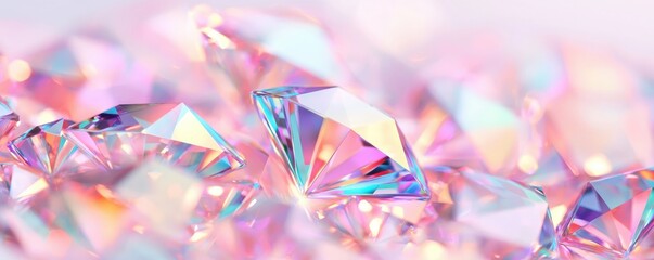 Poster - Brilliant and Colorful Diamonds Sparkling in Soft Light Display