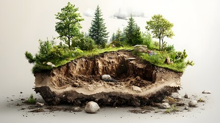 Poster - detailed infographic illustrating the relationship between deforestation and soil erosion showcasing