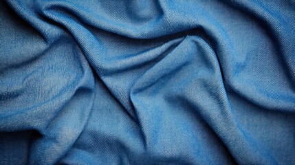 Poster - Crumpled Blue Denim Fabric Texture Background for Design Projects