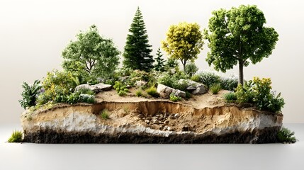 Poster - infographic detailing the interconnected impact of deforestation and soil erosion featuring visual d