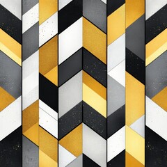 Aufkleber - Geometric Pattern with Black, White, Gold and Gray Triangles Design