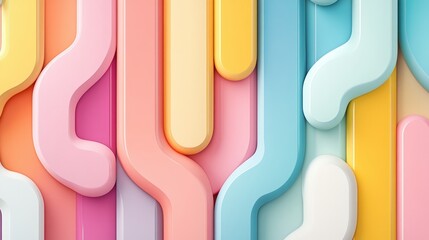 Leinwandbilder - Colorful Abstract Wavy Background Design in Pastel Shades