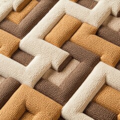 Aufkleber - Textured Pattern in Warm Tones of Brown, Beige, and Cream Colors