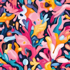 Leinwandbilder - Abstract Colorful Organic Shapes and Patterns for Background Design