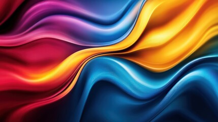 Aufkleber - Colorful Flowing Waves of Light with Smooth Gradients and Texture