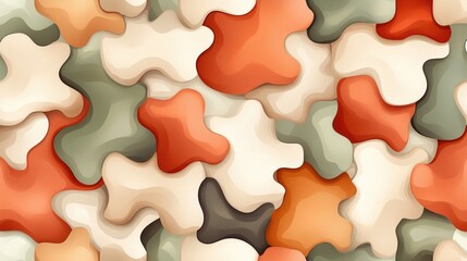 Aufkleber - Colorful Abstract Shapes Pattern in Warm Tones for Background Use