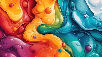 Poster - Vivid Abstract Swirls of Color and Texture in Fluid Motion