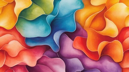 Poster - Colorful Abstract Waves in a Vibrant Floral Design Background