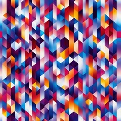 Aufkleber - Vibrant Geometric Pattern with Bold Colors and Rich Textures