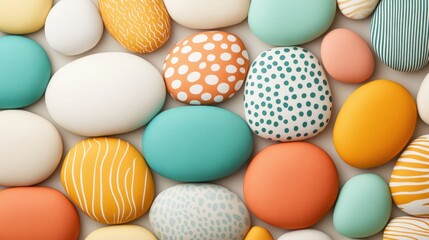 Poster - Colorful Decorative Stones with Unique Patterns and Textures