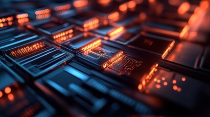 Poster - Innovative technology showcase digital realm graphic visuals futuristic environment close-up view circuitry concept