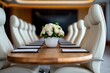 © Marina Varnava - Luxury yacht meeting room designed for strategic discussions among business executives with elegant decor