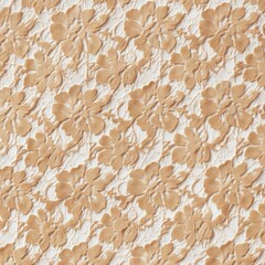 Poster - Delicate floral lace fabric with textured pattern in soft beige tones