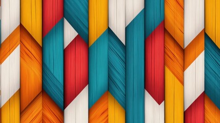 Poster - Colorful Geometric Pattern with Vibrant Stripes and Textures