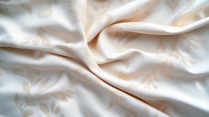 Aufkleber - Elegant Textured Cream Fabric with Subtle Floral Pattern Design
