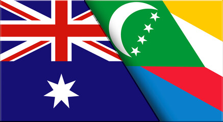 Wall Mural - Flags of Australia and Comoros. Australian and Comoro Islands National flags