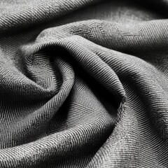 Aufkleber - Elegant Close-Up of Textured Gray Fabric with Soft Drapery Lines
