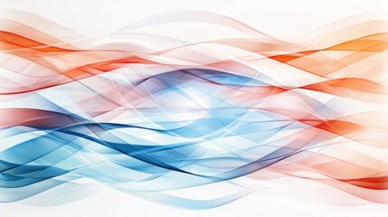 Leinwandbilder - Abstract Wavy Lines in Blue and Red Shades on Soft Background