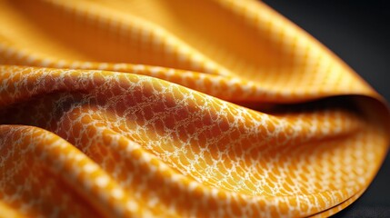 Aufkleber - Close-Up of Shimmering Orange Fabric with Elegant Texture Patterns