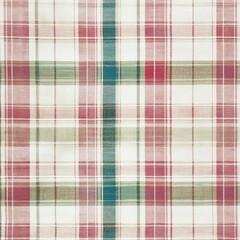 Poster - Colorful Plaid Fabric Pattern with Red, Green, and Blue Stripes