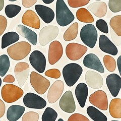 Poster - Abstract Pattern of Colorful Organic Shapes on Light Background