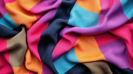 Aufkleber - Colorful textile pattern with vibrant geometric shapes and textures