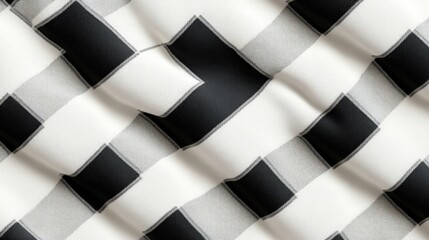 Poster - Black and White Wavy Fabric Pattern with Textured Design Elements