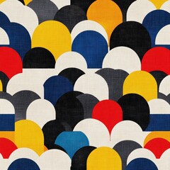 Leinwandbilder - Colorful Abstract Pattern of Overlapping Shapes and Curves