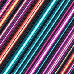Aufkleber - Vibrant Diagonal Lines in Neon Colors Creating Abstract Background