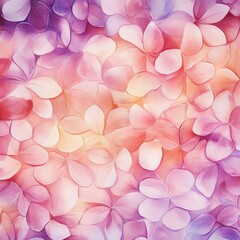 Aufkleber - Soft Floral Background with Pastel Petals in Shades of Pink and Purple