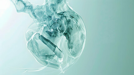 Poster - Ethereal smoke swirling gracefully in soft pastel tones, creating an abstract and calming atmosphere